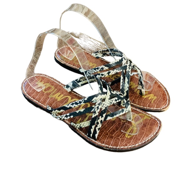 Sam Edelman Georgette Phthalo Snake Print Woven Slides size 9 - Picture 4 of 10
